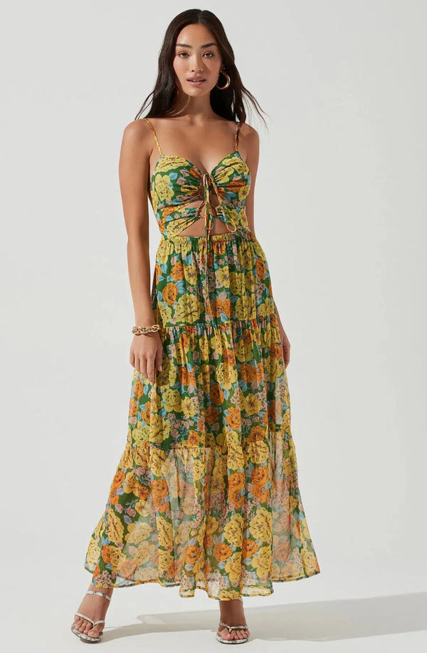 ASTR the Label - Brandy Floral-Print Cutout Maxi Dress