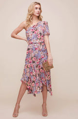 ASTR the Label - ADRIANA ONE SLEEVE FLORAL DRESS