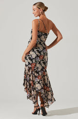 ASTR the Label - Emmylou Floral One Shoulder Midi Dress