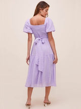 ASTR the Label - SONNET PUFF SLEEVE MIDI DRESS - PURPLE