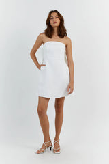 DISSH - Aisle White Linen Back Bow Dress