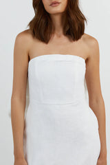 DISSH - Aisle White Linen Back Bow Dress