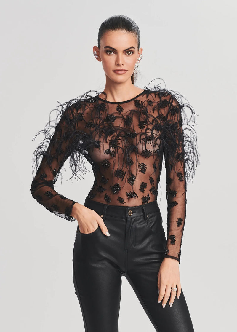 Retrofete - Sarabeth Feather Bodysuit