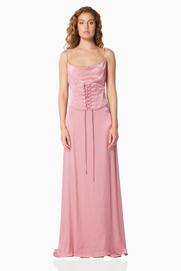 Elliatt - Evangeline Gown Pink Satin Corset Dress