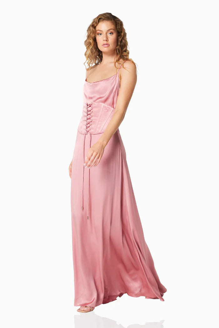 Elliatt - Evangeline Gown Pink Satin Corset Dress