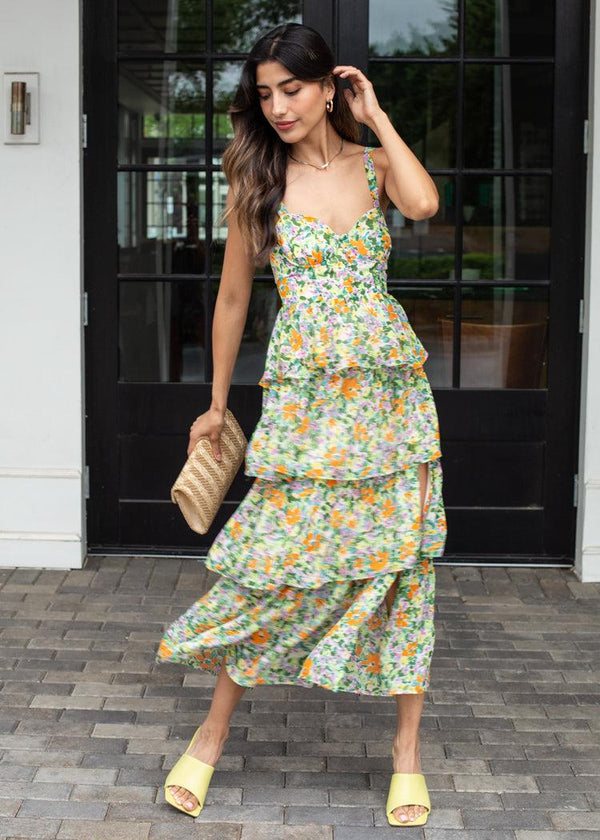 ASTR the Label - MIDSUMMER FLORAL TIERED MAXI DRESS