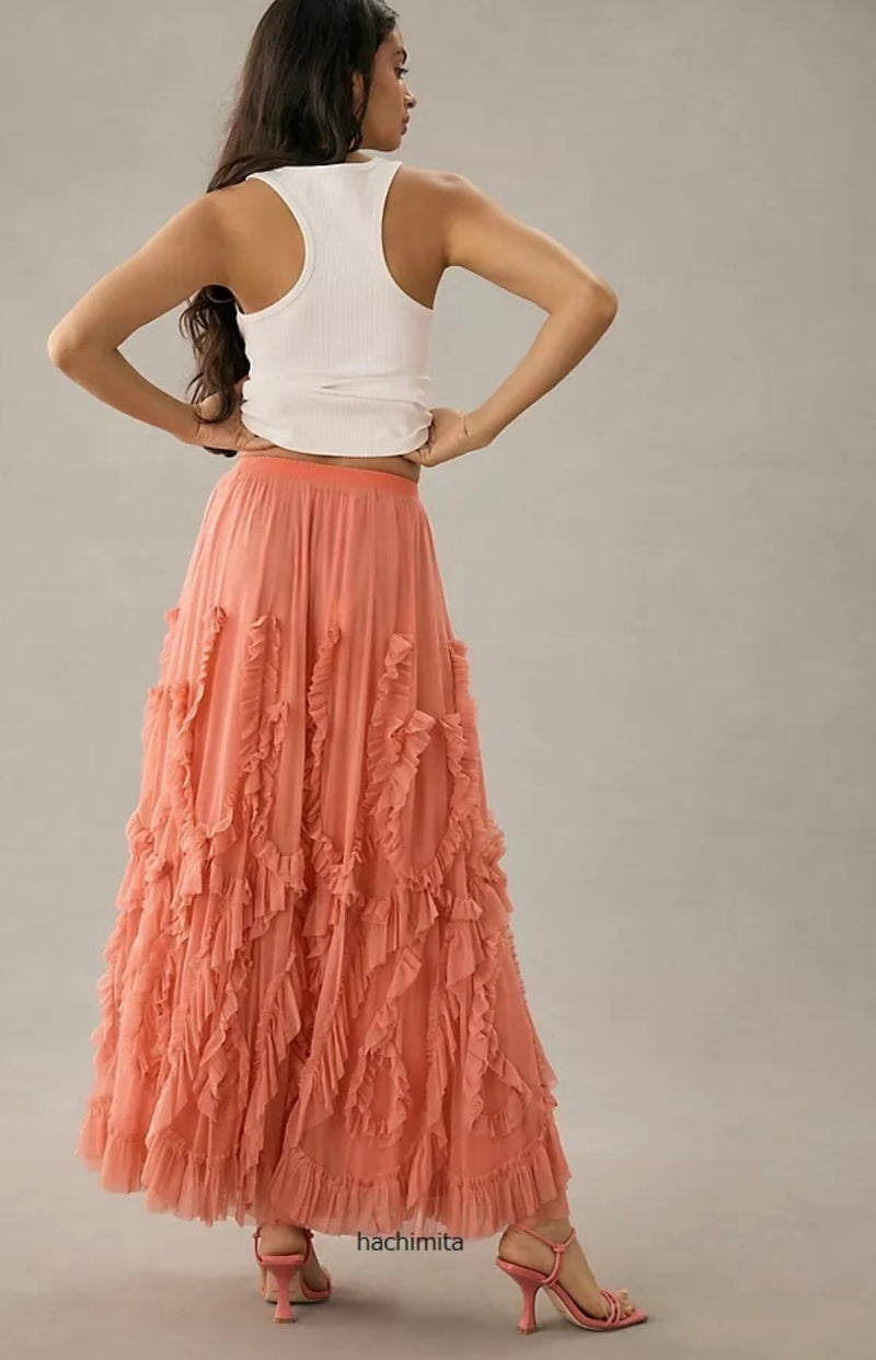 BY ANTHROPOLOGIE - Ruffled Tulle Skirt