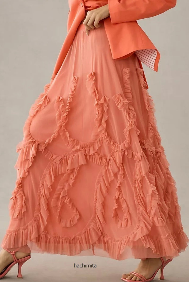 BY ANTHROPOLOGIE - Ruffled Tulle Skirt