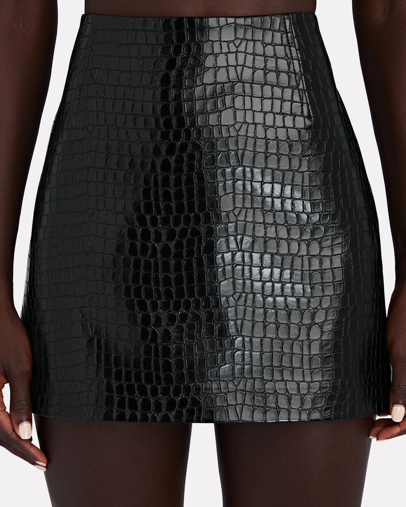 INTERMIX - Yana Faux Leather Mini Skirt