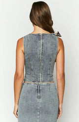 Lioness - Faded Blue Denim Top