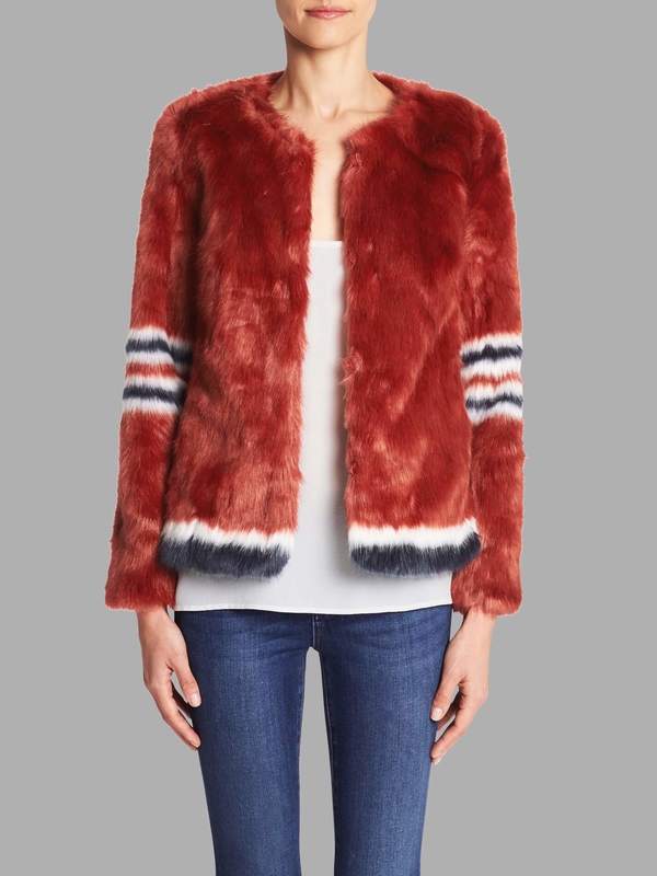 Mother - Mfaux Fur Jacket In Red