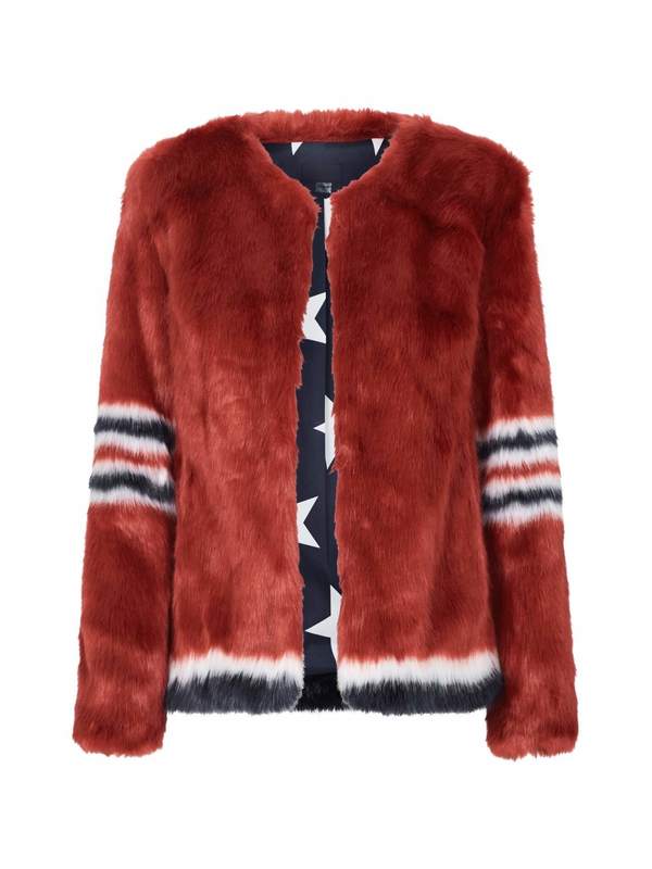 Mother - Mfaux Fur Jacket In Red