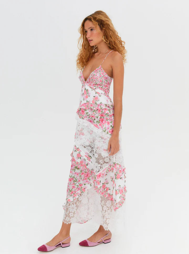 For Love & Lemons - Rosalyn Maxi Dress in Pink