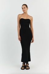 DISSH - Raven Black Bandeau Midi Dress