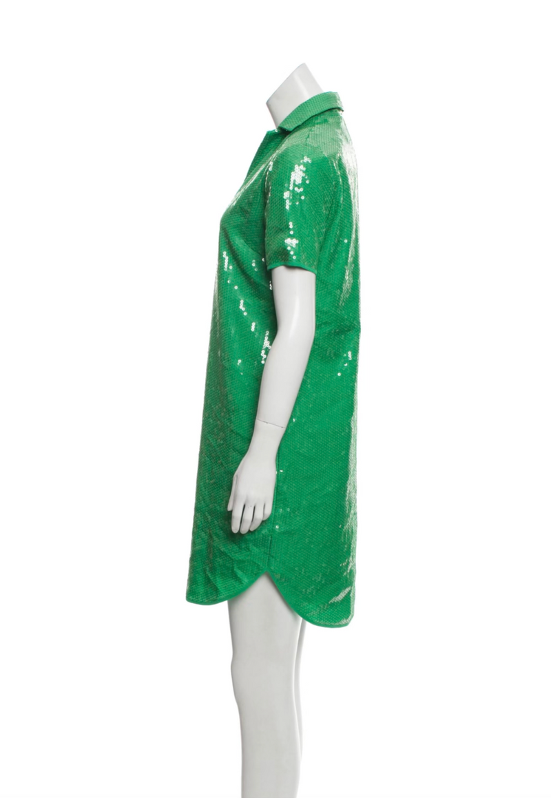 Halston Heritage - Halston Heritage Sequin Mini Dress in Grass