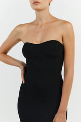 DISSH - Raven Black Bandeau Midi Dress