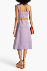 Tory Burch - Tory Burch Belted Cotton Twill Midi Dress