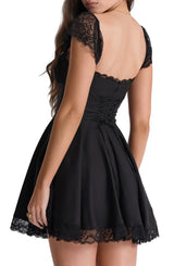 House of CB - Kaia Lace Trim Fit & Flare Minidress