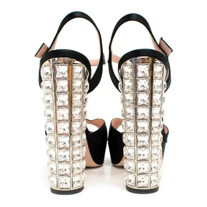 MIU MIU - Miu miu Black Embellished Platform Heel