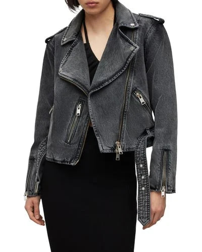 AllSaints - Balfern Denim Biker Jacket