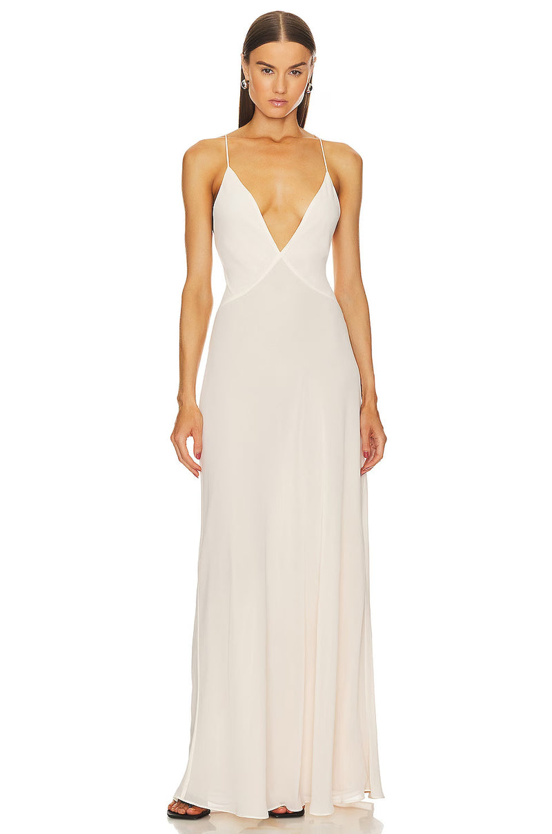 Helsa - Helsa Deep V long Slip Dress