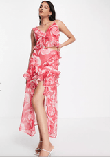 ASOS - Soft ruffle pink floral set