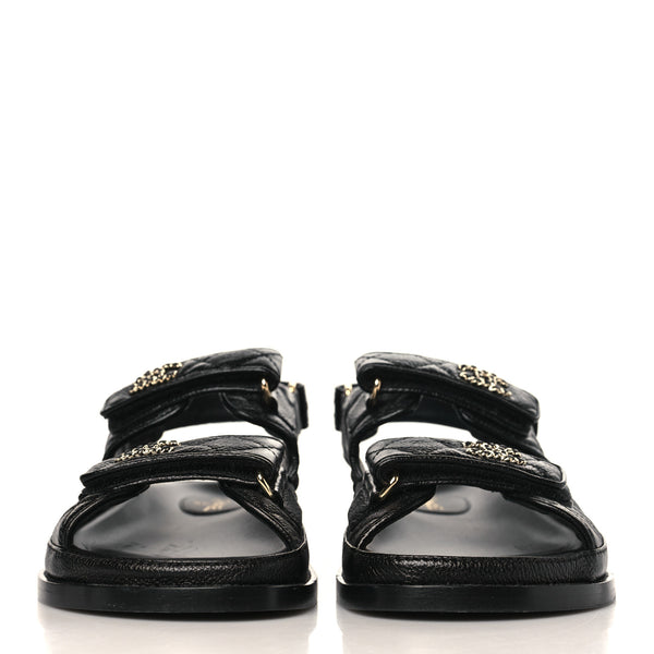 Chanel - Grained Calfskin Velcro Dad Sandals