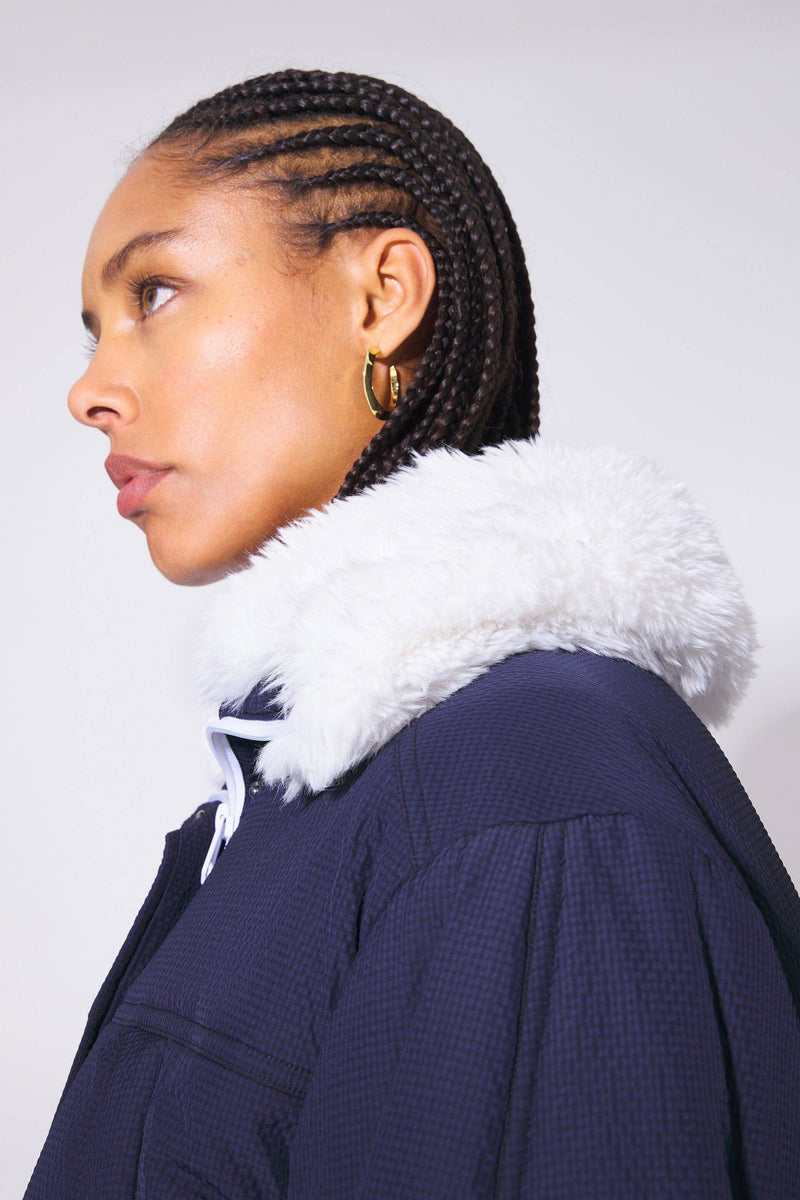 BIMBA Y LOLA - NAVY BLUE PADDED JACKET