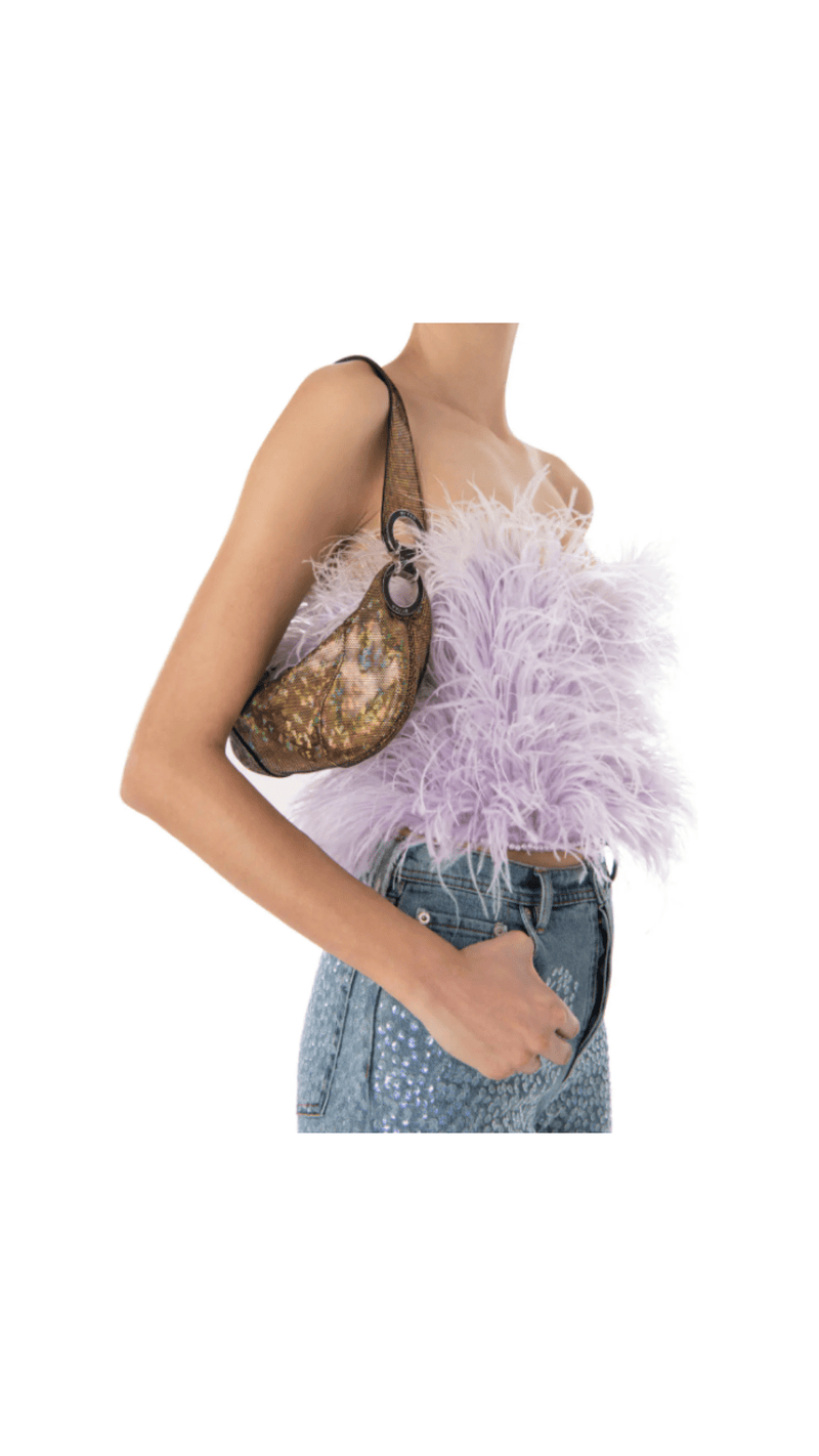 BY FAR - Amira Hologram Leather Shoulder Bag