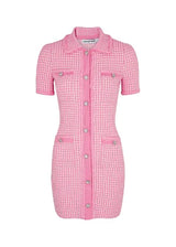Self Portrait - Pink Metallica Tweed Dress