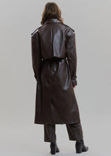 The Frankie Shop - DIANA FAUX LEATHER TRENCH COAT - JAVA