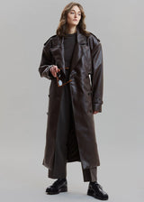 The Frankie Shop - DIANA FAUX LEATHER TRENCH COAT - JAVA