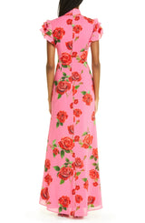 SAU LEE - Sylvie Rose Ruffle Maxi Dress