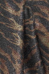 Ganni - Ganni Woman Cutout Tiger Print Lamé Blouse Animal Print