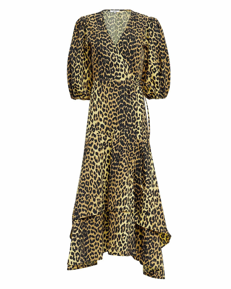 Ganni - Leopard Print Wrap Dress