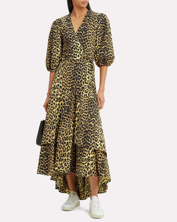 Ganni - Leopard Print Wrap Dress