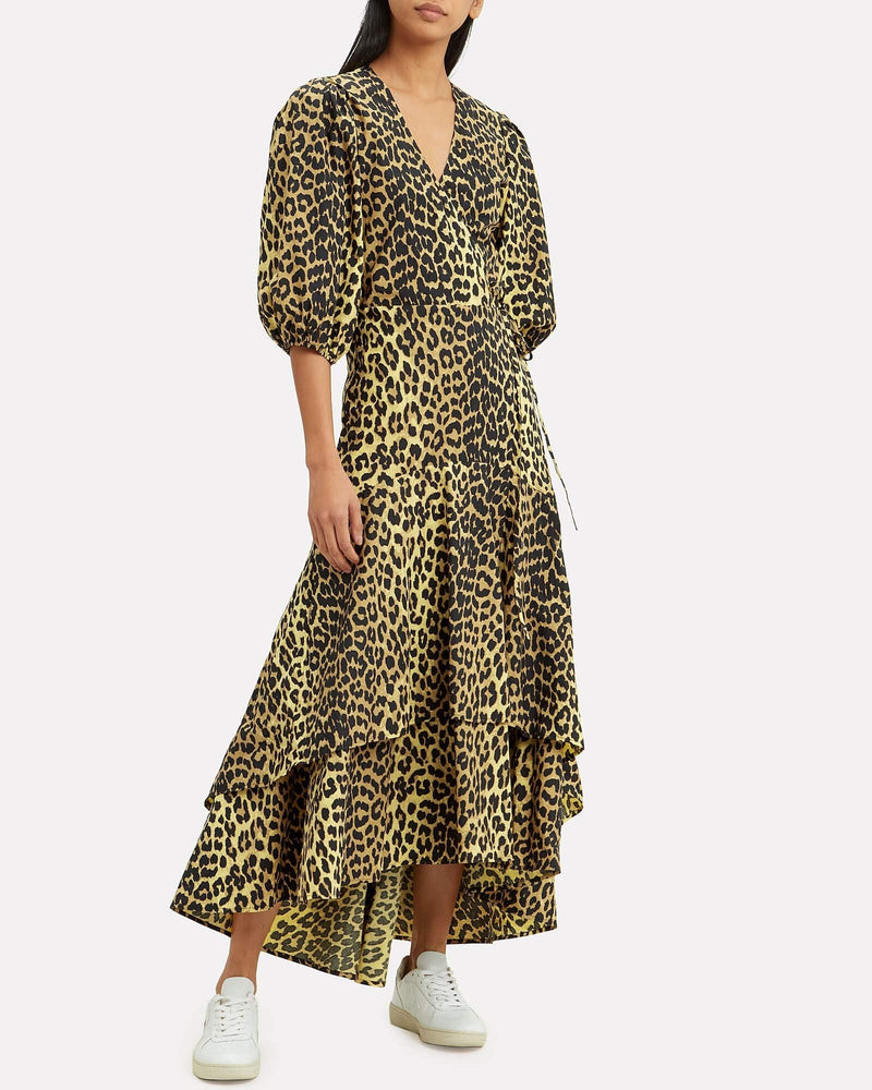Ganni - Leopard Print Wrap Dress