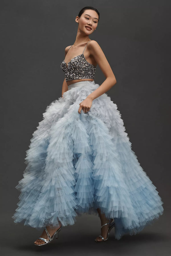 Morphine - Gradient Tiered Ruffle Tulle Skirt