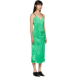 Helmut Lang - Ruched Slip Dress in Green