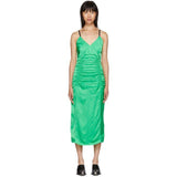Helmut Lang - Ruched Slip Dress in Green