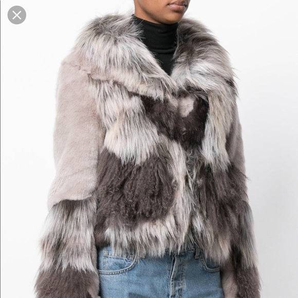 INTERMIX - Multicolored Faux Fur Coat