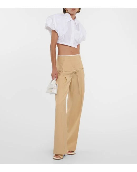 Jacquemus - La Chemise Pavane Cropped Top