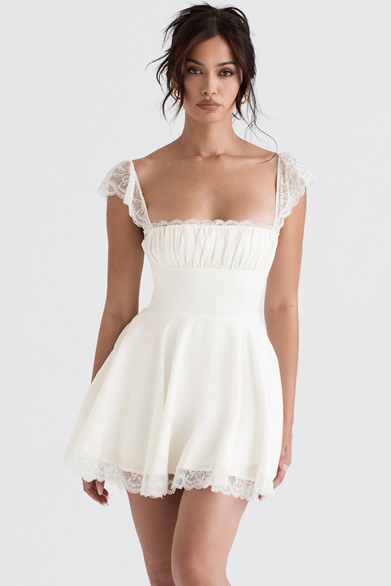 House of CB KAIA IVORY A LINE MINI DRESS