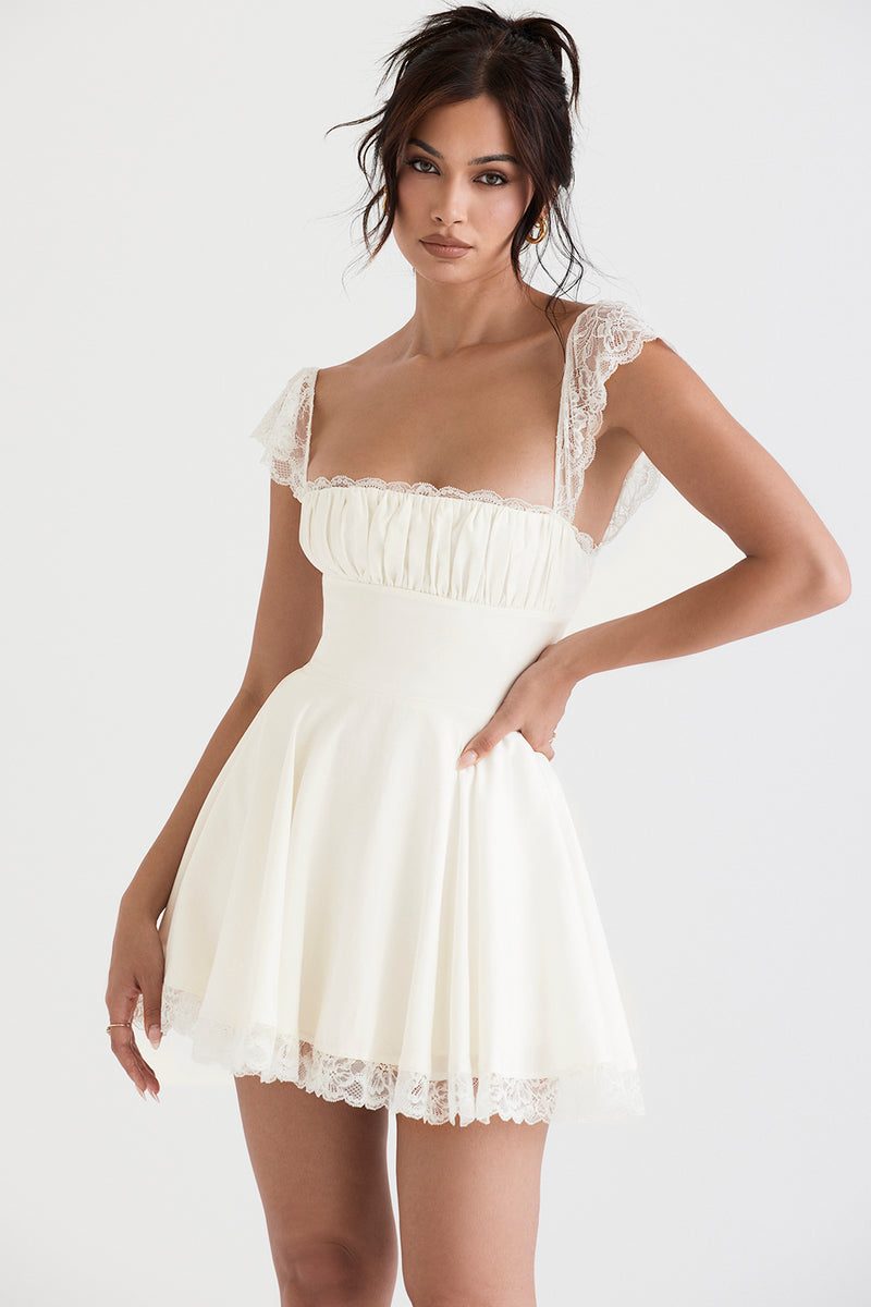 House of CB - KAIA IVORY A-LINE MINI DRESS