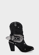 Club Exx - Sheriff Shine Cowboy Boots - Black