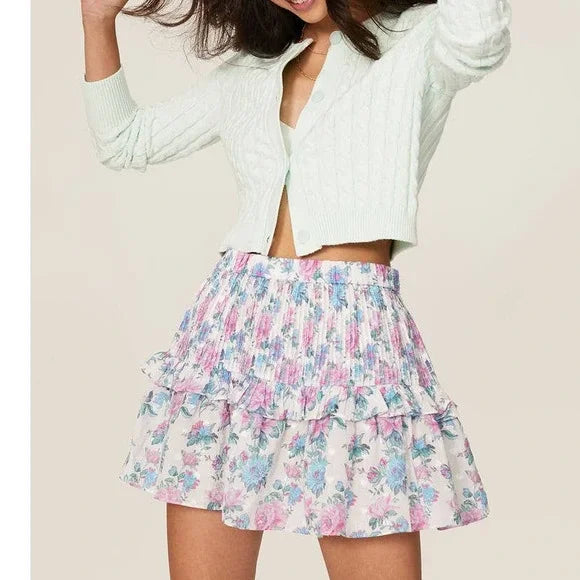 LOVESHACKFANCY - Ignacia Ruffled Floral Mini Skirt