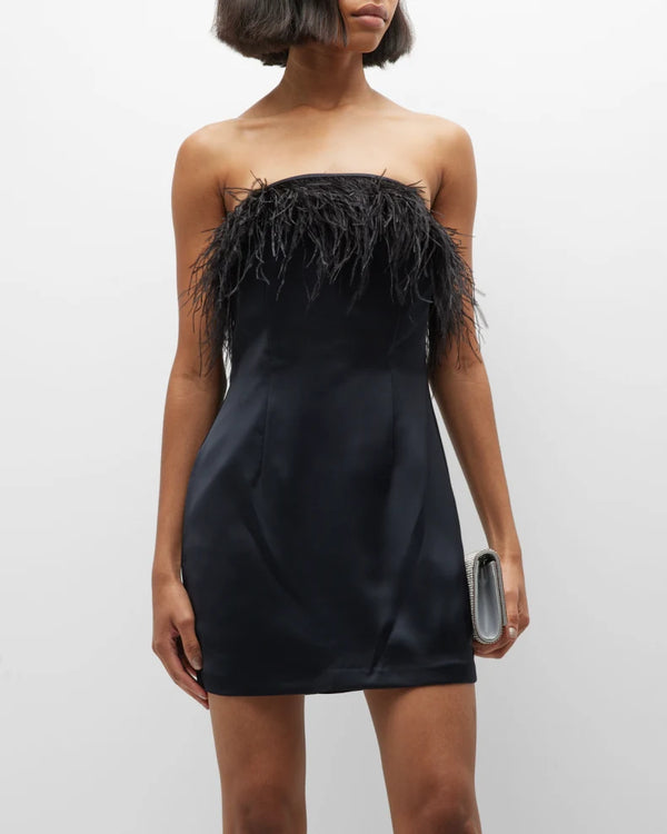 Ramy Brook - Aurelia Feather-Trim Mini Dress