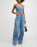 Alice + Olivia - Cay Baggy Denim Cargo Pants