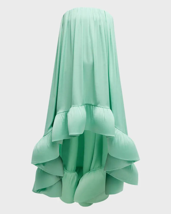 ALEXIS - Alfi Strapless High-Low Ruffle-Hem Dress