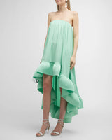 ALEXIS - Alfi Strapless High-Low Ruffle-Hem Dress